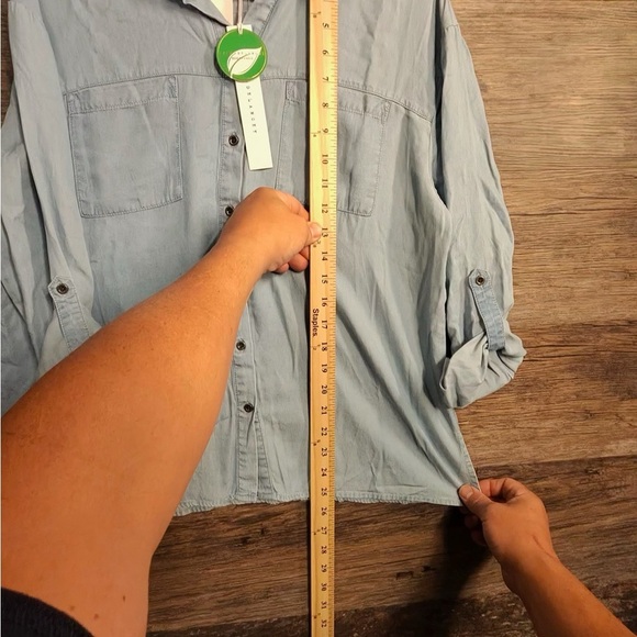 Jane Delancey Denim Casual Button Down Shirt for Women - Picture 7 of 9